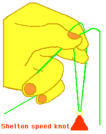 Picture of Shelton speed knot step one.